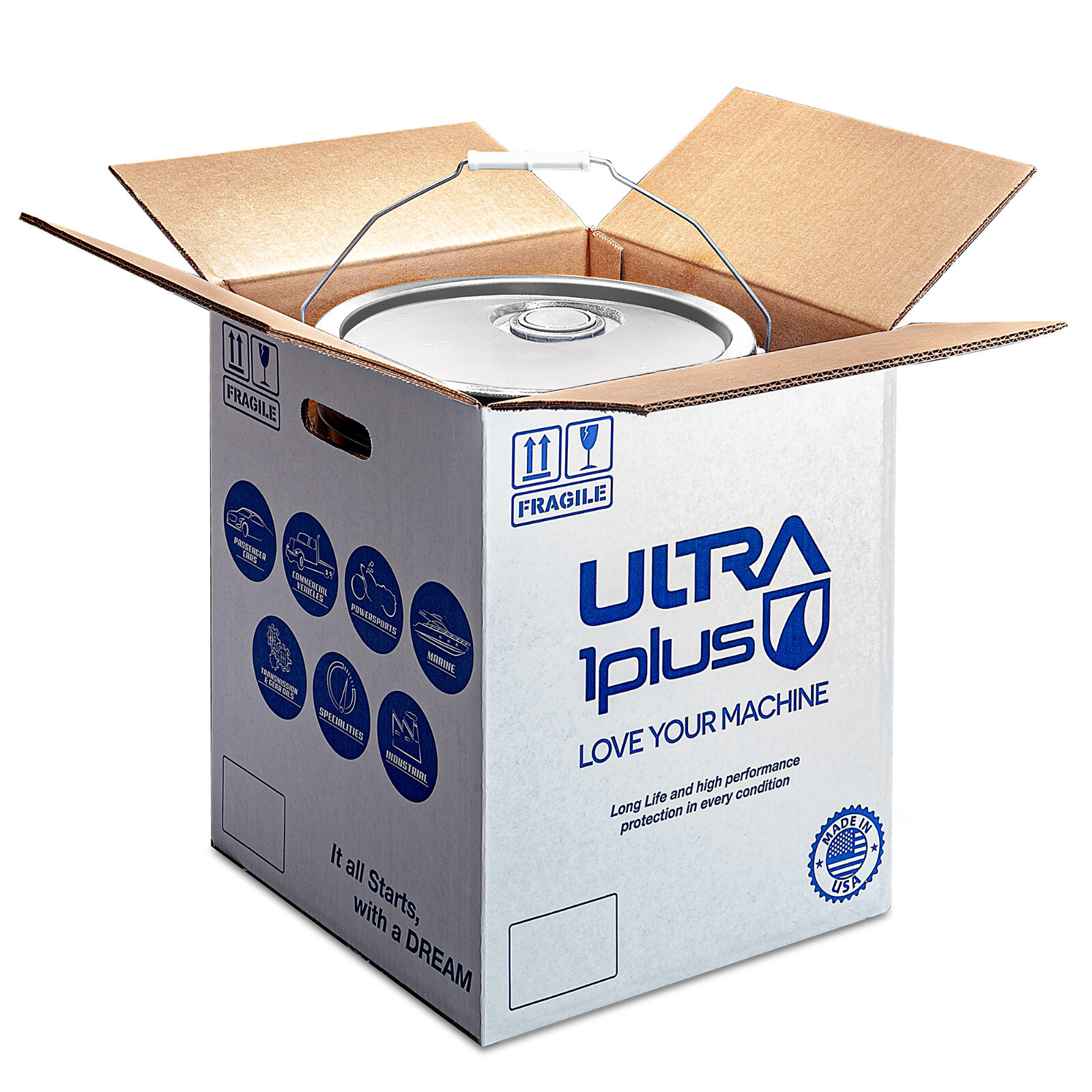 Ultra1Plus Aqua 25W-40 Synthetic Blend 4T Marine Oil NMMA FC-W &ndash; 5 Gal Pail