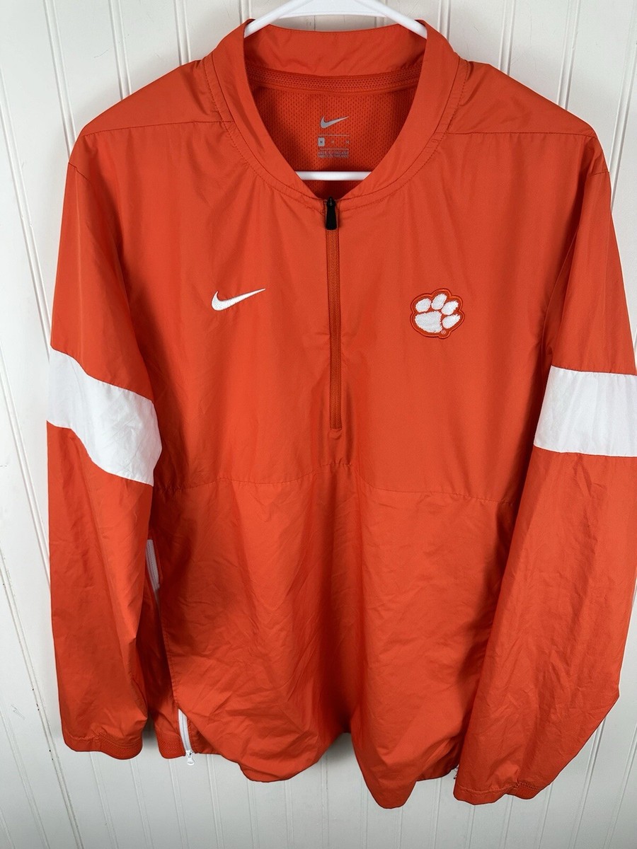 Nike Clemson Tigers NCAA 1/2 Zip Orange and White Wind
