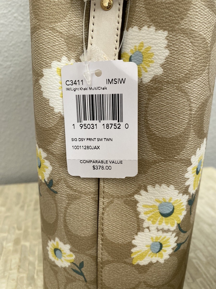 Coach Small Town Bucket Bag In Signature Canvas With Daisy