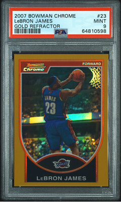 2007 Bowman Chrome #23 LeBron James Gold Refractor /99 PSA 9 MINT