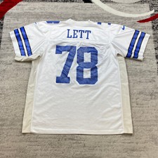 Vintage Dallas Cowboys Leon Lett Authentic Replica Jersey 52 2XL XXL White Blue