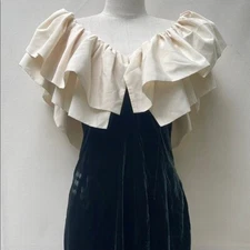 NWT $595 RHODE QUENTIN VELVET TAFFETA DRESS IN MACADAMIA FOREST SIZE 4