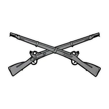 Infantry Crossed Rifles Bumper Sticker Military Vinyl Soldier Decal 5"
