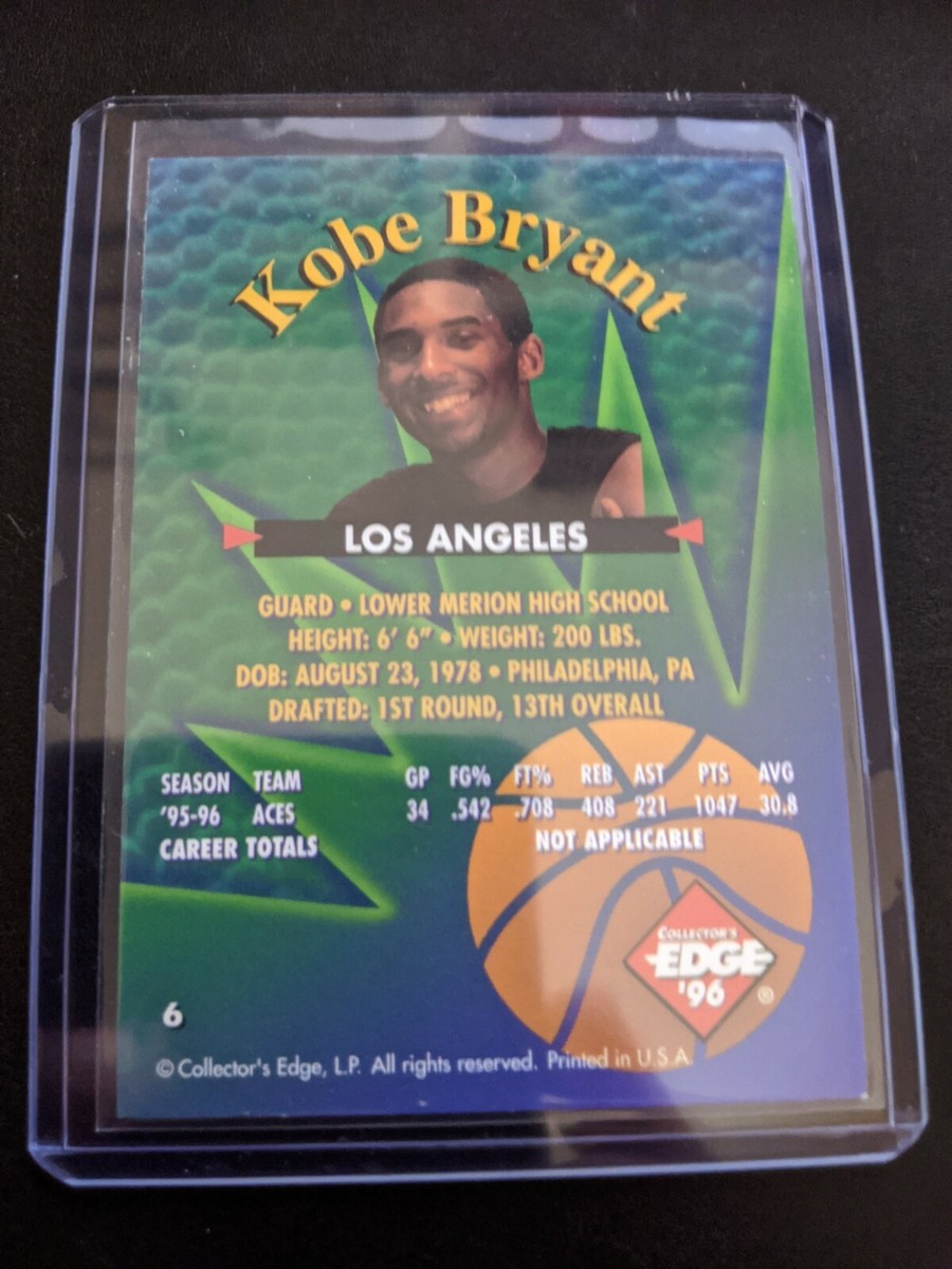 Kobe Bryant 1996 Collectors Edge ROOKIE RAGE RC Rookie Card Rare