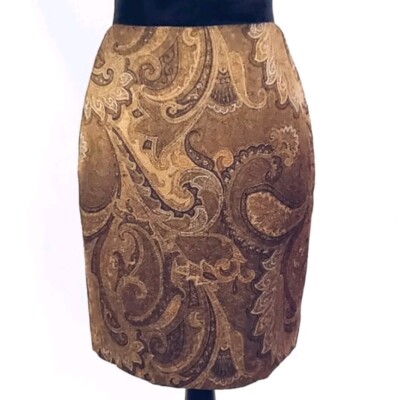 Linda Allard Ellen Tracy Silk Blend Pencil Skirt Size 4