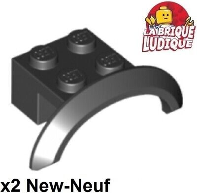 Lego 2x vehicle mudguard garde boue 4x2 1/2x1 Arch Round gris foncé 98282 NEUF