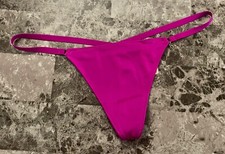 VICTORIA'S SECRET O/S FUSCHIA GOLD CHARM SMOOTH VINTAGE RARE V STRING PANTIES