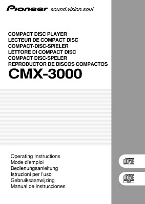 Bedienungsanleitung-Operating Instructions für Pioneer CMX-3000 