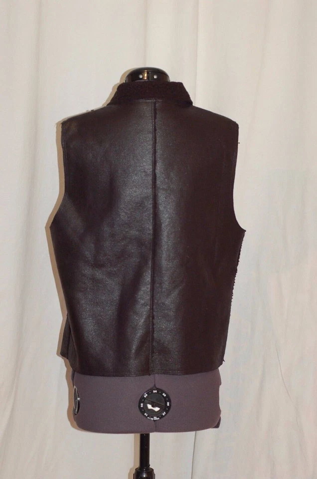 C & C California Womens Vest Large L Faux Fur Shearling Side Zipper Sleeveless - Image 4 of 4