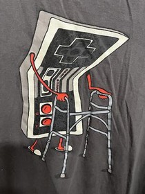 Old Man Video Gamer T-shirt - 8-Bit NES Controller 