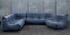 LIGNE ROSET 5 PIECE TOGO SOFA IN NAVY BLUE MICROFIBRE [925]