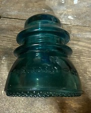 Vintage Hemingray No. 42 Aqua Blue/Green Glass Insulator Made in USA