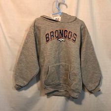 Denver Broncos Youth Hoodie Sweatshirt NFL Brand Kids 6/7 Small Gray New Tags
