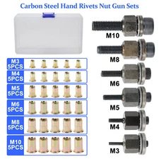 M3-M10 Rivet Nut Gun Head Nuts Easily Assemble Riveter Rivnut Tool Mandrel Kit