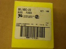 BUSS  ABC 20 FUSE 20 AMP 250 V0LT ABC 20