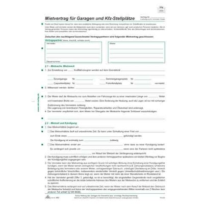 50x Rnk Mietvertrag Garage Vertrag Weiss A4 Vertragwesen Wohnung Haus Miete Ebay