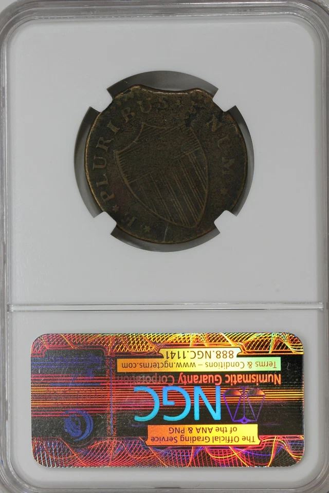 1787 NGC VF DETAILS  NEW JERSEY: SM PLAN PL SHIELD ENVIRONMENTAL DAMAGE - Image 2 of 2