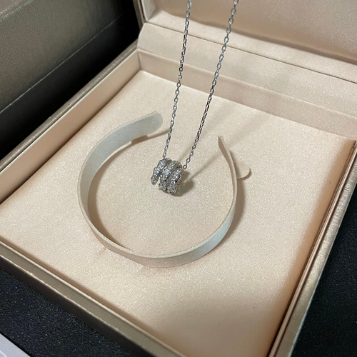BVLGARI Necklace Silver diamond snake necklace