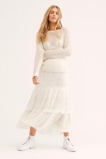 NEW Free People Wilder Tiered Midi Skirt size 6 MSRP: 168