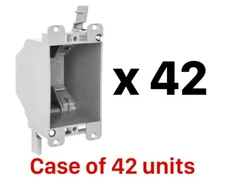 1-Gang Old Work Electrical Outlet Box, 14 cu. in. PVC Gray, Fire Rated (42 Pack)