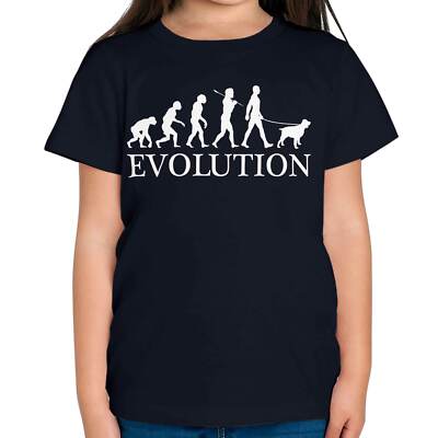 WASSERSPANIEL EVOLUTION OF MAN KINDER T-SHIRT TEE TOP HUND PEITSCHENSCHWANZ WALKER WALKING