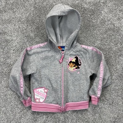 VTG 2004 Dora The Explorer Hoodie Sweatshirt 4T Nick Jr Full Zip Royal Princess