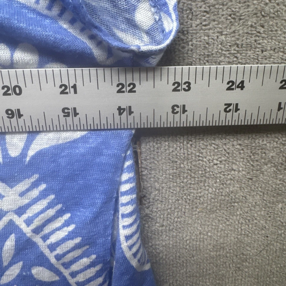 Joie льняной комплект женщин XL синий белый пейсли 2 изделия рубашка брюки Summer Coastal - Изображение 4 из 4