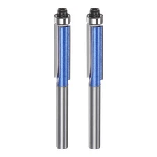 2pcs Flush Trim Router Bit 6mm Shank 5/16" Dia for Woodworking Silver Blue