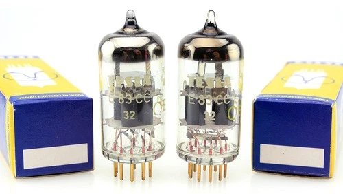 Matched Pair 1977 Tesla E83CC ECC83 ECC803S Gold Pin Military NOS Vacuum Tubes