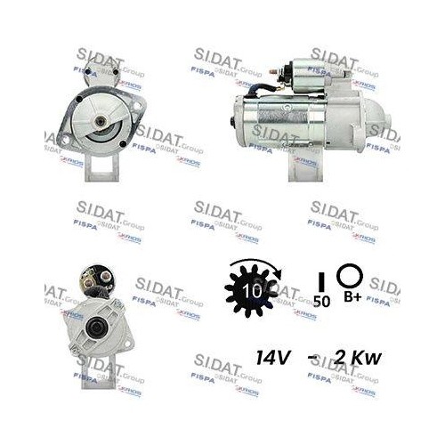 Démarreur Sidat S12VA0024A2 en alliage premium pour Mitsubishi