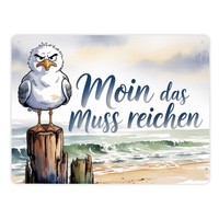 MöWe Aquarell Moin Spruch Metallschild XL In 21X28 Cm