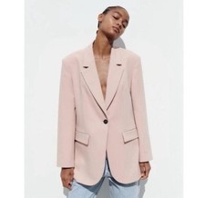 Zara Basic Blazer in Blush Size Small