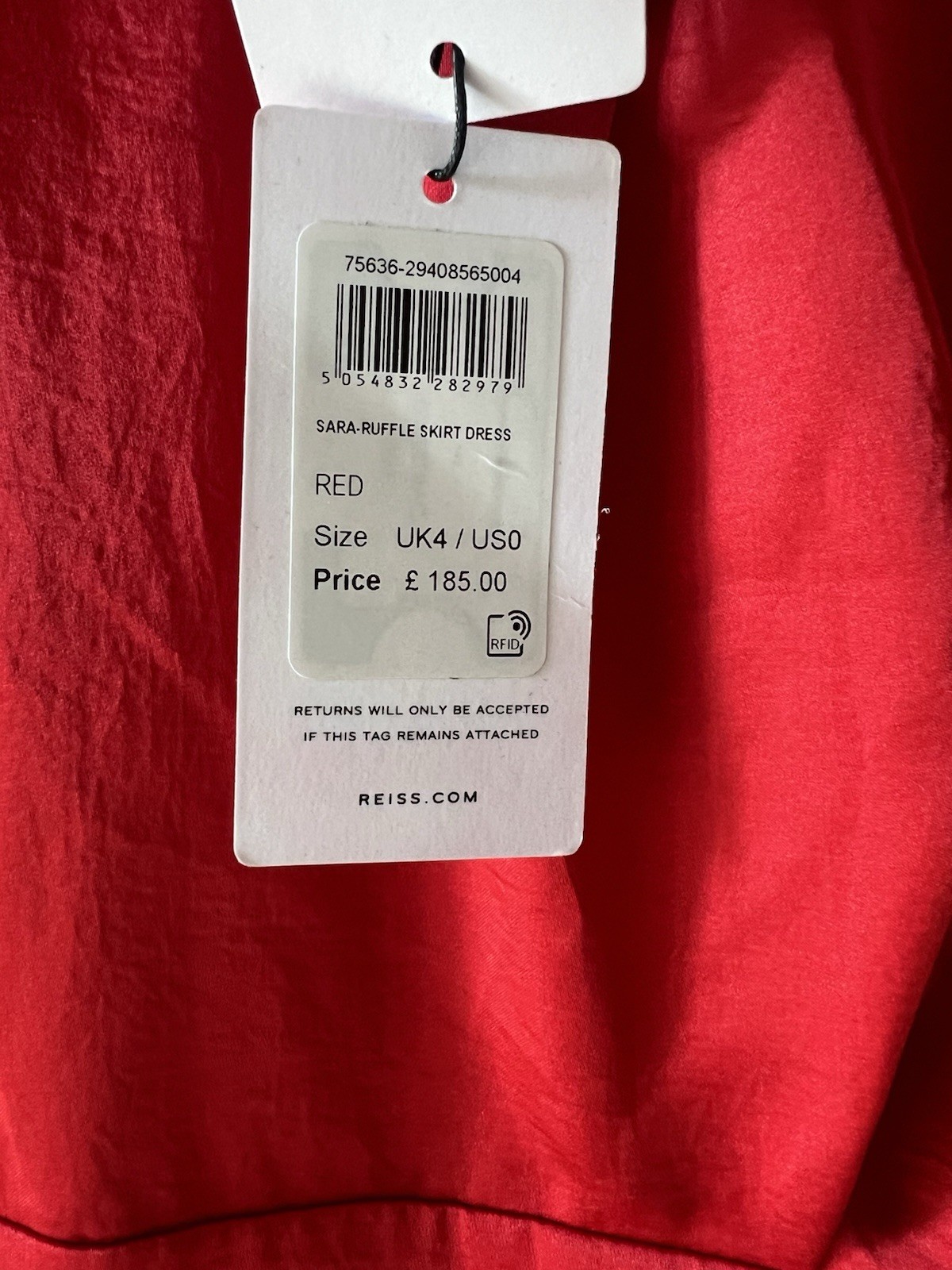REISS Sara One Shoulder Cocktail Dress Red Size 6 image 9