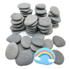 50 PCS 2-3 inch Natural River Rocks Bulk for Painting DIY Flat Smooth Stones