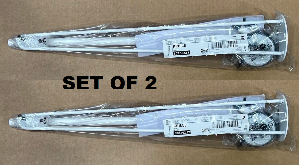 2X_ IKea KRILLE Leg with Caster White 27 1/2 