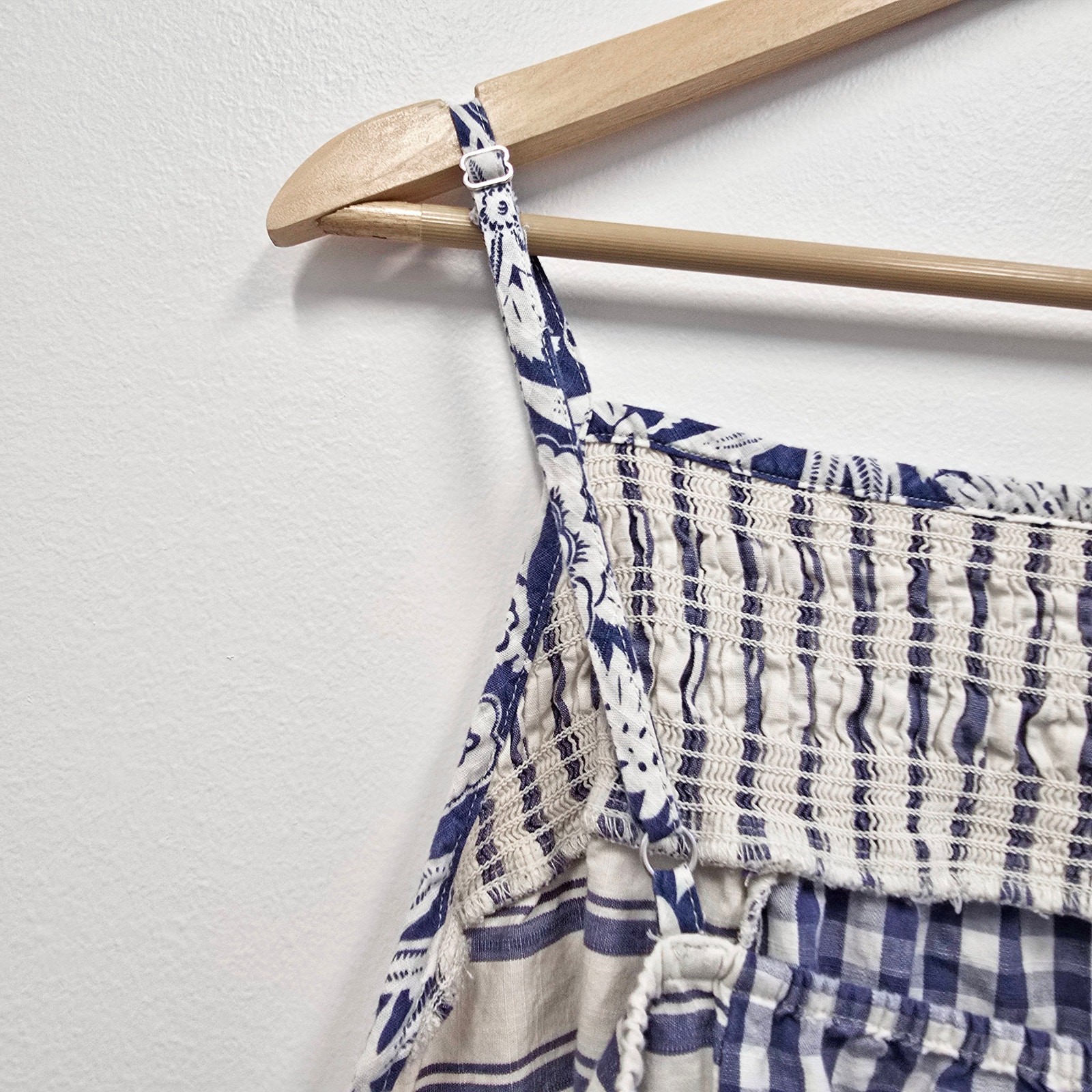 Universal Thread Womens Blue Patchwork Smocked Pl… - image 6