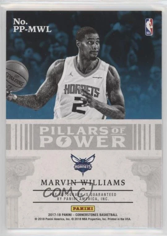 2017-18 Panini Cornerstones Pillars of Power /159 Marvin Williams #PP-MWL Auto - Image 2 of 2