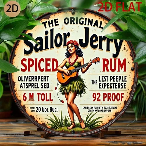 Vintage Sailor Jerry Spiced Rum Tropical Tin Metal Signs Home Décor 8x8