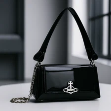 Vivienne Westwood Hazel Handbag Shoulder Bag Black Patent leather outlet F/S JP