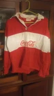 Vintage 1980s  Coca-Cola Red/White Long Sleeve Rugby Shirt - Very Good Condition