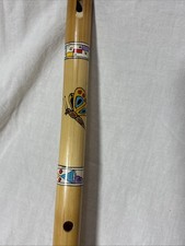 Vintage Handmade Bamboo Flute Exotic Hand Painted Wind Musical Instrument 7 hole