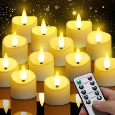 Battery Tea Lights with Remote 12 Pack Electric LED Tea Lights with Timer