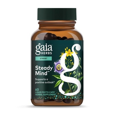 Herbs Steady Mind Stress Relief St. John's Wort 60 Vegan Liquid Phyto-Caps