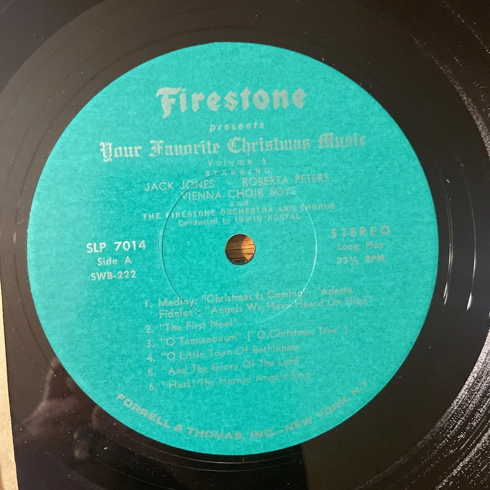 Firestone Presents Your Favorite Christmas Music Volume 6 LP Stereo Holiday M-!! - Image 3 of 4
