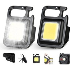 Mini Led Flashlight Keychain Portable Cob Camping Lamps Usb Charging Work Lights