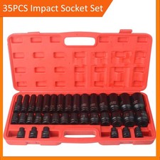 35pcs 1/2" 8-32mm Sq Metric Drive Deep Impact Socket Tool Set Garage UK stock
