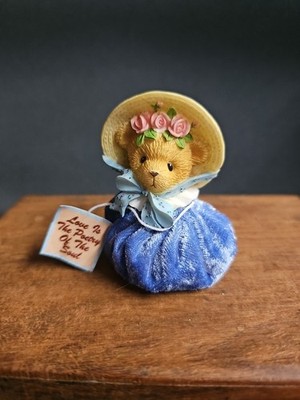 2001 Cherished Teddies #873403 Blue Spring Bonnet Figurine