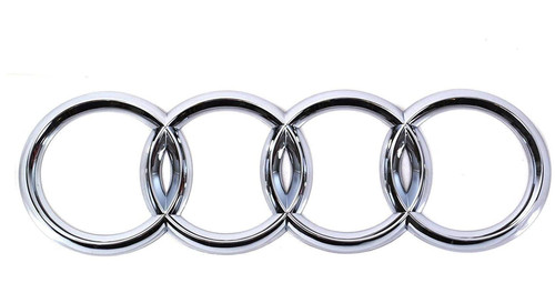 Audi Rear Rings Emblem Boot Trunk Sticker Badge Logo Chrome Silver 203mm x 70mm