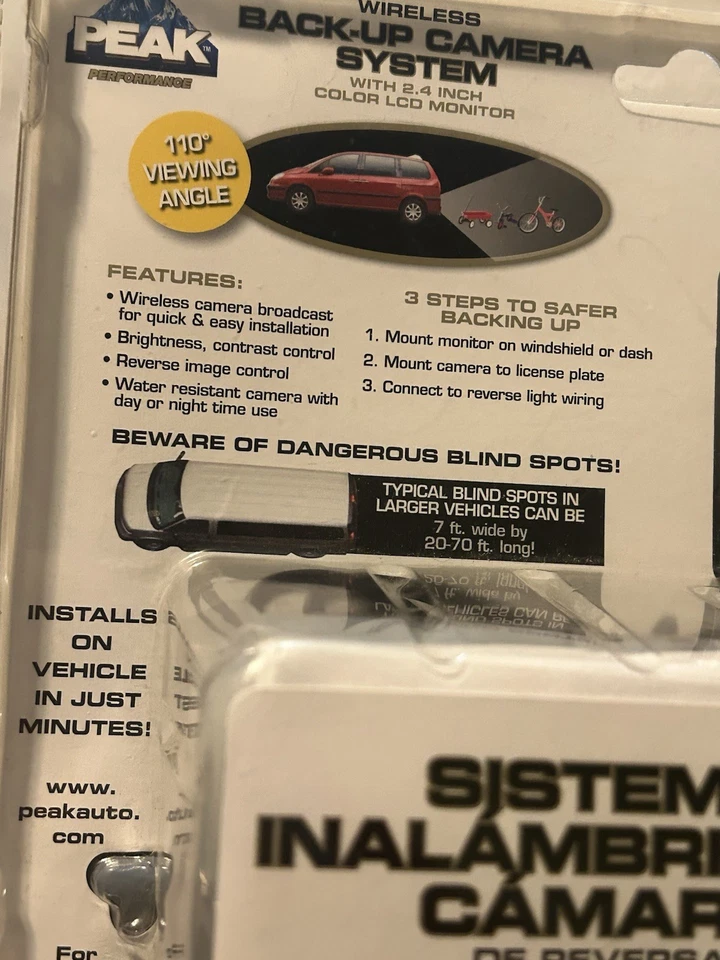 Peak Performance Wireless Back-Up Camera #PKC0RA w 2.4" Color LCD Monitor New! - Image 4 of 4