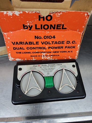 Transformador vintage Lionel #0104 HO 90 vatios 2 trenes Powerpack - probado ver fotos | Condition: Used